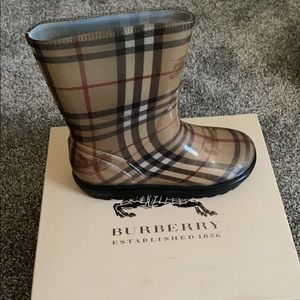 Girls Burberry Check Rainboots